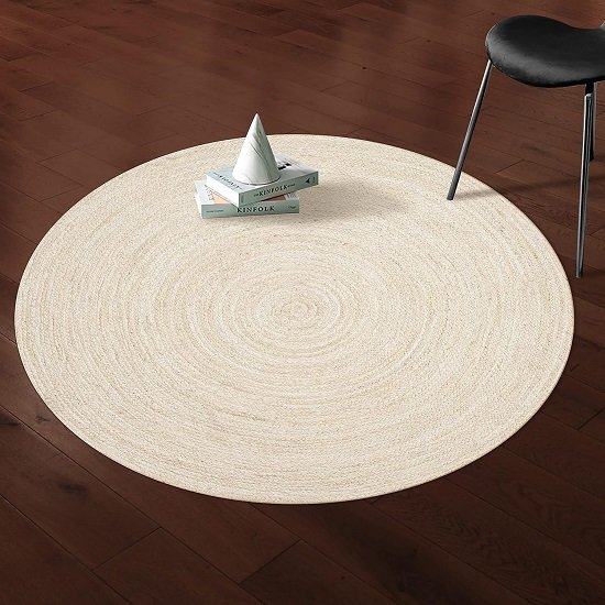 Woven Jute Rug 48x48 inch rectangular natural jute rug