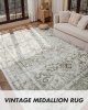 5x7ft - Distressed Vintage Bedroom Dining Room Living Room - Machine Washable TP Backing - Gray