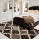 Indoor area rug with jute backing, modern geometric plaid floor decor, 3" x 5", Chocolate