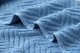 Blue Hand Towels Set of 2 100% Cotton Terry Stripe Patterned Super Soft Absorbent Hand Towels, 13 X 29 Inches