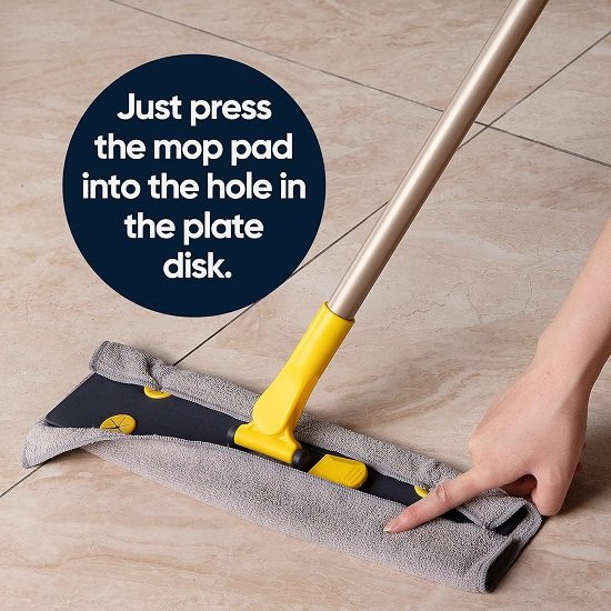 Dust Mop Microfiber Floor Mop 57 Inch Retractable, 3 Mop Pads Wet & Dry