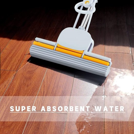 Floor cleaning PVA sponge mop with wringer