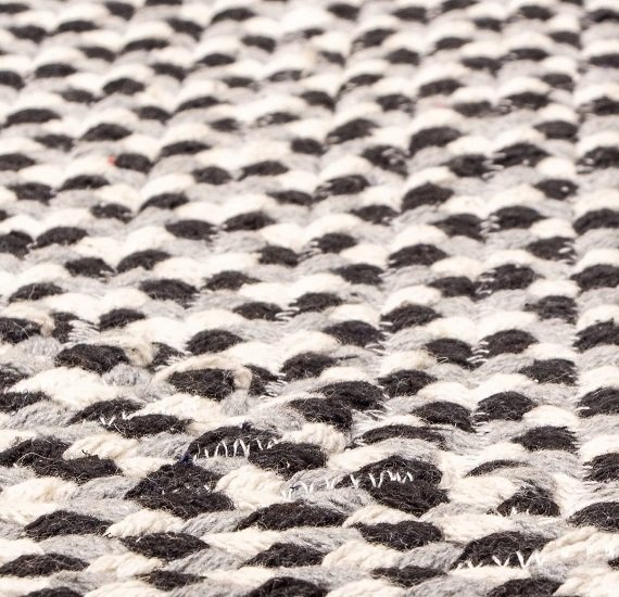 Tricolor Woven Cotton Rug - Buffalo Check Black, White, Gray 2' X 3' Rectangle