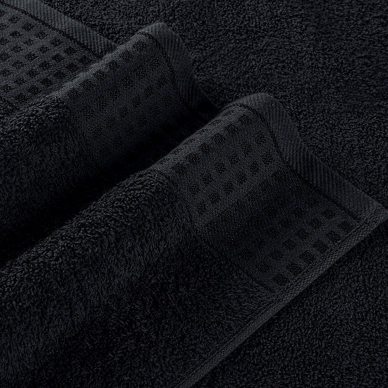 100% Cotton Bath Towel Set 28x55 Inch, Super Soft Highly Absorbent Compact Quick Drying Large Bath Towel - Black (Pack of 2)