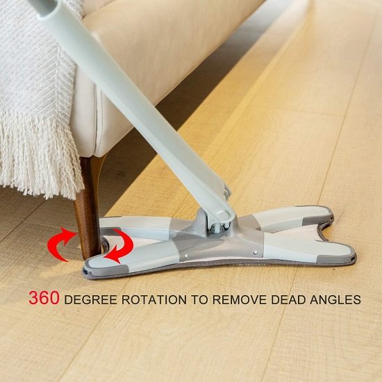 X-Type Microfiber Hardwood Floor Mop, with 3 Microfiber Mop Replace Pads,(Green)