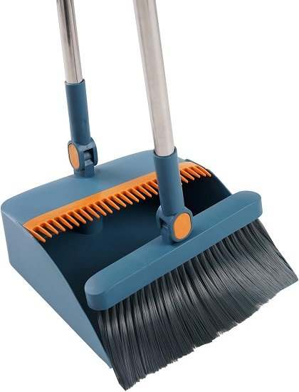 Broom and dustpan set, upright broom and dustpan comb