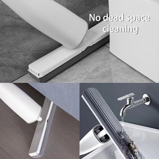 4-in-1 folding 180 degree self-twisting mop squeeze roller sponge mop with floor scrubbing mop